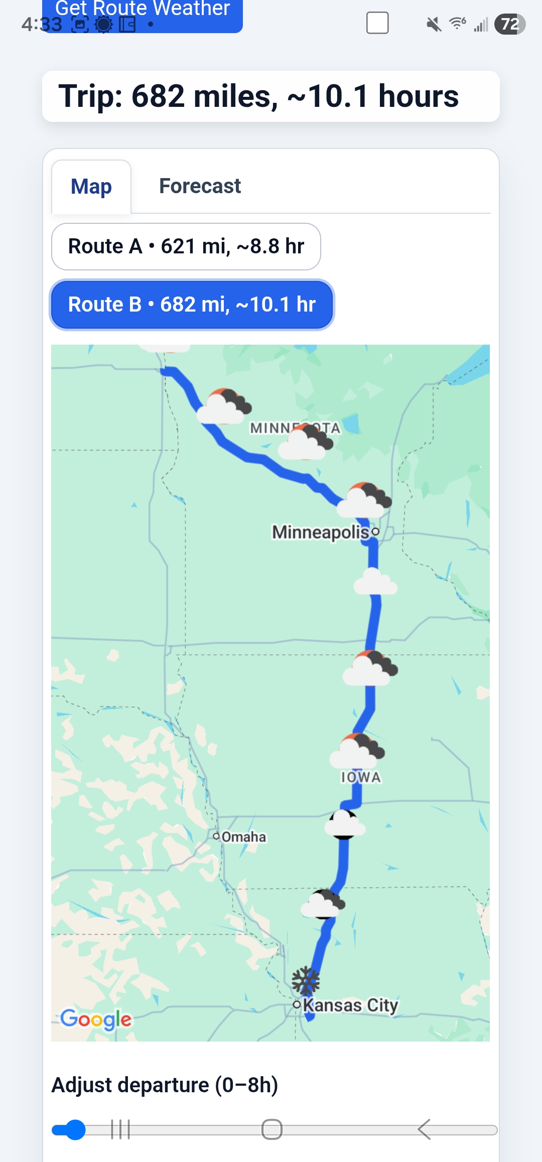 RoadTrip Weather app screenshot 3