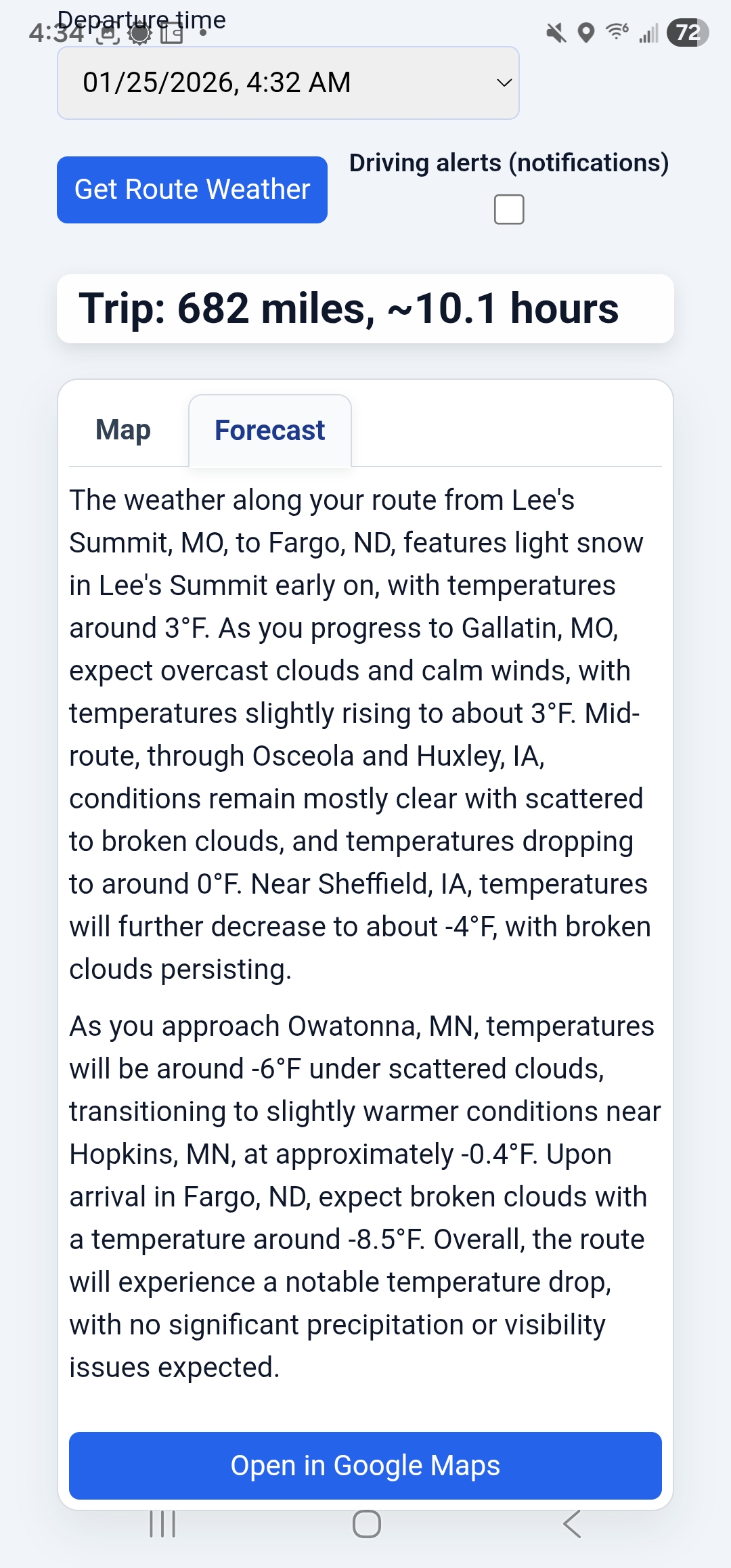 RoadTrip Weather app screenshot 4