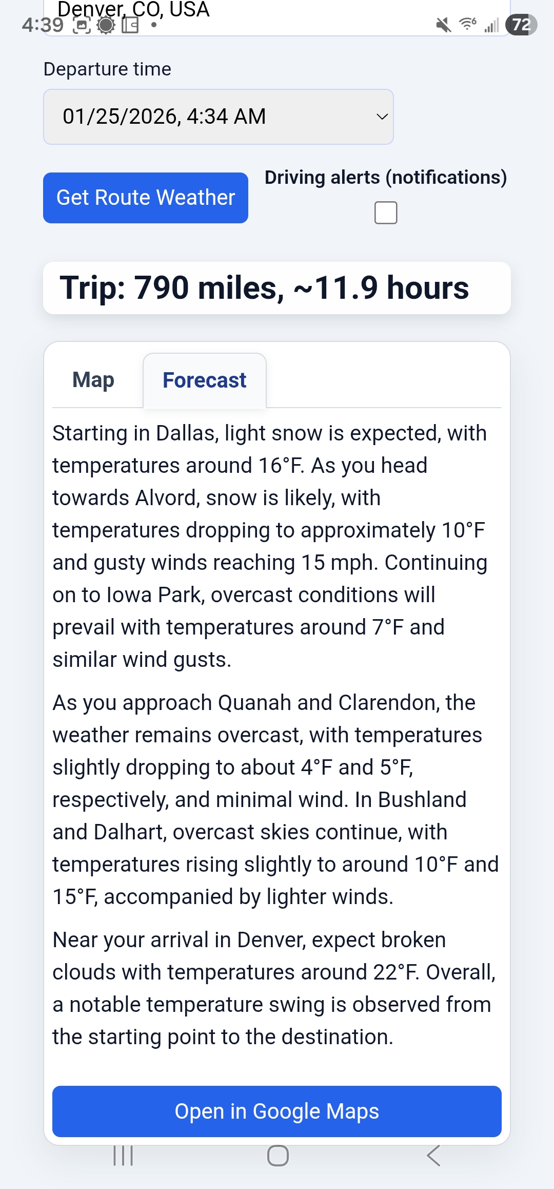 RoadTrip Weather app screenshot 5